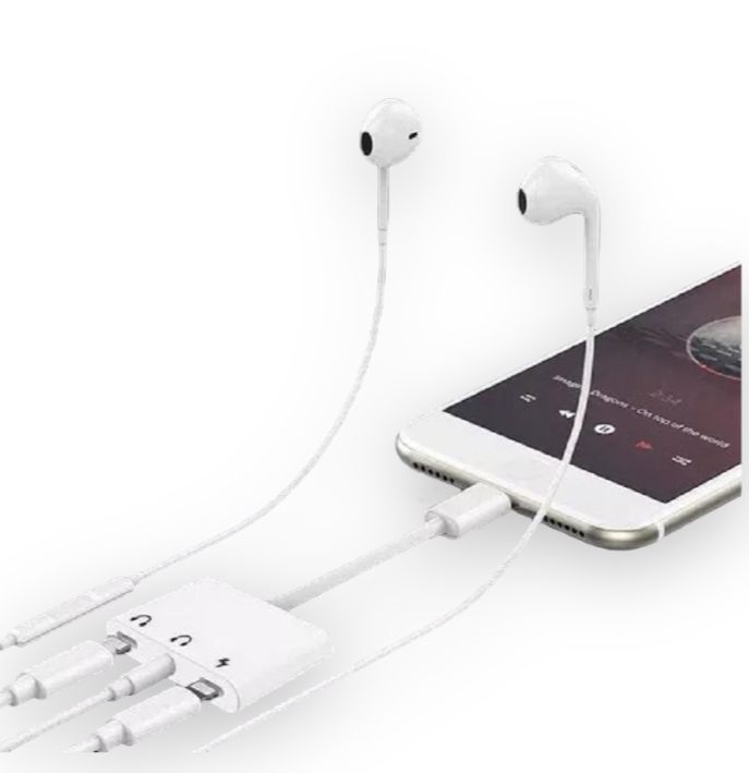 Adaptador Lightning 3.5mm Audio Y Carga iPhone 3 En 1 